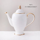 GobekUsa Bone China Coffee Set White Gold Porcelain Tea Set Advanced Pot Cup