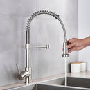 GobekUsa Brushed Nickel Pull Down Kitchen Faucet - 360° Rotation Hot Cold Water Mixer