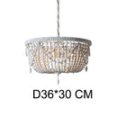 GobekUsa French Country Wood Bead Chandelier: 3/5 Lights Princess Decorative Hanging Fixture