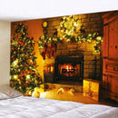 GobekUsa Christmas Fireplace & Tree Tapestry Wall Hanging