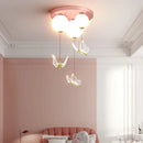 GobekUsa Butterfly Ball Ceiling Lamp: Warm & Romantic Pendant Light for Children's Room