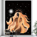 GobekUsa Boho Girl Tapestry: Hippie Yoga Mat, Sofa Blanket, Home Decor Art