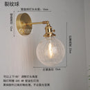 GobekUsa Japanese Copper Glass Wall Lights Modern LED Sconce for Bedroom Stair Mirror