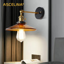 GobekUsa Japanese Glass Wall Light Retro Modern Wall Lamps for Home Lighting