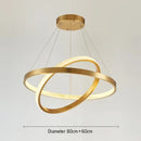 GobekUsa Gold Circle Chandelier Creative LED Lighting Modern Indoor Fixtures