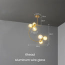GobekUsa Gold Glass Ball Chandelier for Living Room Kitchen Bedroom - 220V 110V