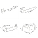 GobekUsa Brushed Bath Hardware Set: Robe Hook, Towel Bar, Shelf, Tissue Holder, Toothbrush Stand