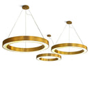 GobekUsa Gold Copper Pendant Lights Nordic LED Hanging Lamp Modern Circle Ring Suspension