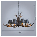 GobekUsa Antler Resin Chandelier: American Country Retro Style LED Hanging Lamp