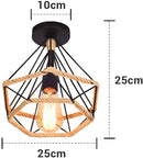 GobekUsa Diamond Cage Iron Pendant Light for Living Dining Bedroom