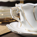 GobekUsa Gold Wave Bone China Tea Cup Set 200ml High-grade Porcelain Drinkware