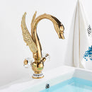 GobekUsa Golden Swan Basin Faucet: Solid Brass, Deck Mount, Dual Handle Mixer Tap