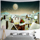 GobekUsa Christmas Snow House Tapestry Wall Hanging Landscape Art Home Decor