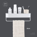 GobekUsa Aluminum Bathroom Shelf with Towel Bar for Bath/Shower Organization