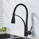 GobekUsa Black Hose Kitchen Faucet with Single Handle and Pull Down Sprayer