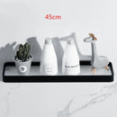 GobekUsa Black Glass Bathroom Shelf Corner Rack, Aluminum Cosmetic Shelf for Shower Room