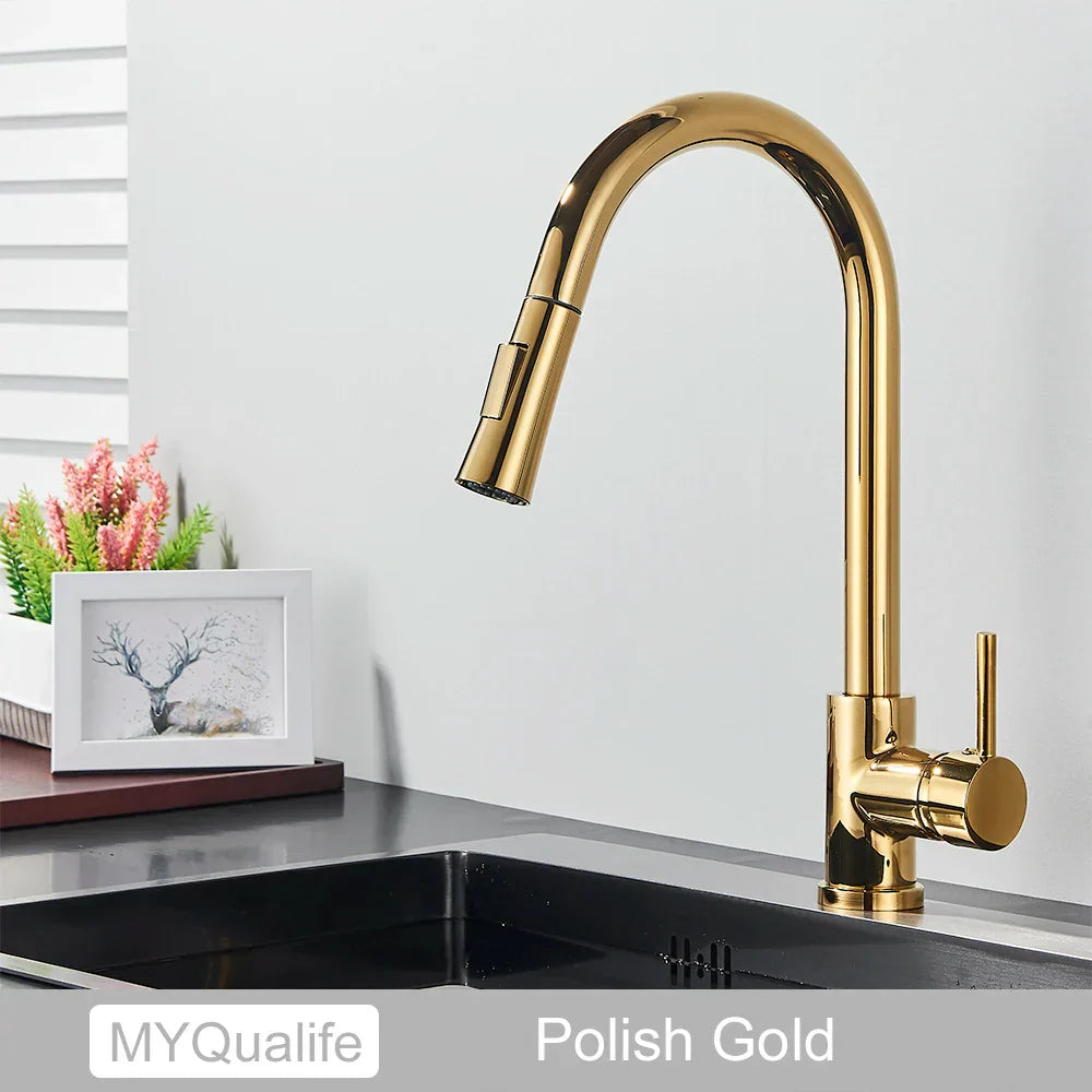 GobekUsa Gold Kitchen Faucet with Touch Sensor Control for Sensitive Mixer Experience, photo 17 of 17