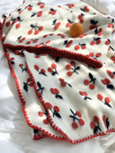 GobekUsa 3D Cherry Kids Wool Blanket - Kawaii Sweet Girl Crib Bedding