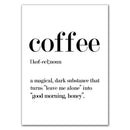 GobekUsa "Awakened Aromas" Canvas Print - Nordic Black & White Coffee Quotes