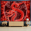 GobekUsa Chinese Dragon Castle Totem Tapestry Wall Hanging Beach Mat Tapis Decor