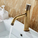 GobekUsa Antique Bronze Basin Faucet Hot & Cold Deck Mounted Brass Mixer Tap