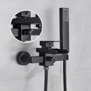 GobekUsa Black Wall Mount Bathtub Shower Faucet with Waterfall Spout