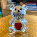 GobekUsa Crystal Bear Figurine: Glass Animal Ornament & Paperweight