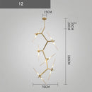 GobekUsa Branch Suspension Pendant Light - Gold Black G9 LED Iron Glass Fixture