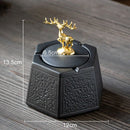GobekUsa Glazed Porcelain Ashtray: Stylish Desk Decoration & Gift for Boyfriend