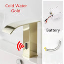 GobekUsa Black Sensor Waterfall Basin Faucet - Automatic Touchless Hot Cold Water Mixer