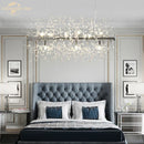GobekUsa Crystal Star LED Chandelier - Art Deco Dandelion Pendant Lighting for Home Décor