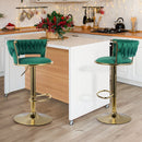 Swivel Bar Stools Set of 2 — Adjustable PU Leather Counter Height Stools