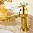 GobekUsa Gold Basin Faucet with Ceramic Mixer Tap for Bathroom
