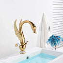 GobekUsa Golden Swan Crystal Handle Basin Faucet - Deck Mount Luxury Bathroom Mixer