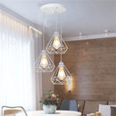 GobekUsa Diamond Cage Wrought Iron Pendant Light for Dining Room and Kitchen Island