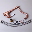 GobekUsa Antique Copper Kitchen Basin Mixer Tap with Ceramic Handle