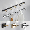 GobekUsa Brass 5-Hook Robe Rack in Black Gold for Wall Mount Towel & Clothes Storage
