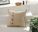 GobekUsa Cotton Linen Cushion Cover 45x45cm in Pink Blue Green Beige with Coconut Buttons for Home Décor