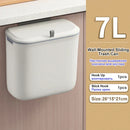 GobekUsa Kitchen Wall-Mounted Waste Bin with Lid - Cabinet Door Hanging Garbage Can