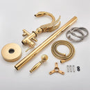 GobekUsa Gold Swan Freestanding Bathtub Faucet with Handshower