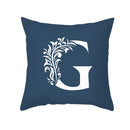GobekUsa Blue Letter Pillowcase Solid Color Fleece Sofa Cushion, 45x45CM