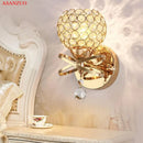 GobekUsa Golden Crystal Wall Lamps - Luxury Lighting Fixtures for Home Decor