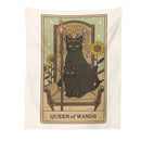 GobekUsa Cat Divination Tarot Card Tapestry Moon Phase Wall Hanging Décor