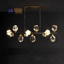 GobekUsa Black Crystal Copper LED Chandelier - Art Deco Hanging Lamp for Dinning Room