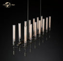 GobekUsa Glass LED Linear Chandelier for Dining & Living Room, Kitchen Island Lighting