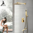 GobekUsa Gold Bath Rain Shower Wall Concealed Faucet Set