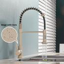 GobekUsa Brushed Nickel Pull Down Kitchen Faucet - 360° Rotation Hot Cold Water Mixer