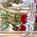 GobekUsa Crystal Rose Figurine: Elegant Glass Rose Ornament for Home Decor, Gifts