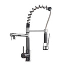 GobekUsa Brass Kitchen Faucet Spring Swivel Spout Hot Cold Water Mixer Taps