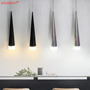GobekUsa 5W LED Pendant Light - Silver/Black Aluminum Tube Fixture for Kitchen Island
